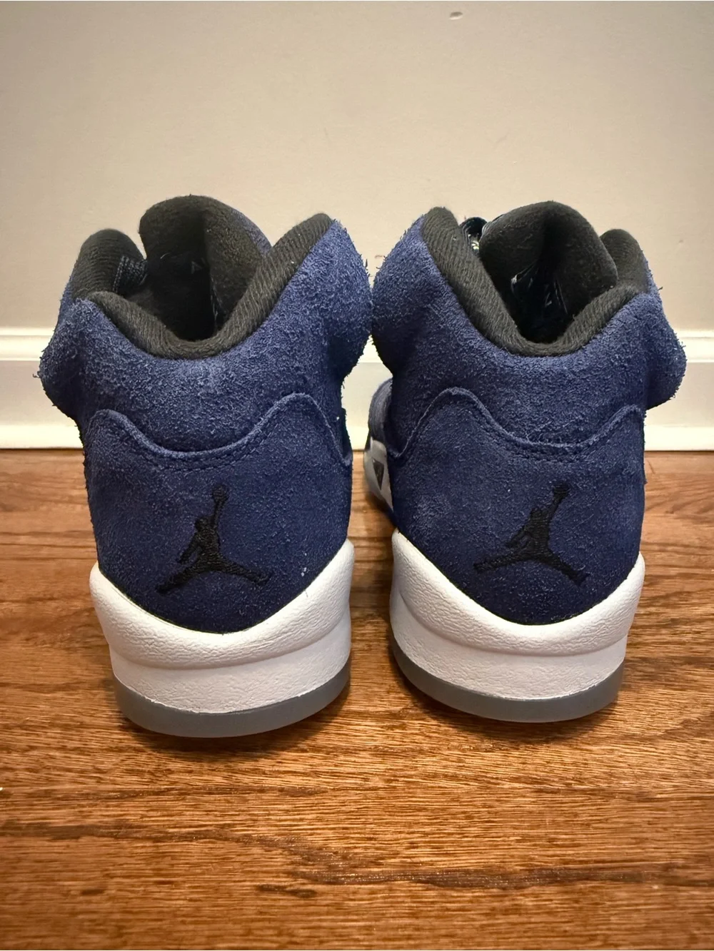 Jordan Kids Navy Blue and White Retro Sneakers